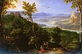 Famous Path Paintings - An Extensive Landscape With Figures On A Wooded Path